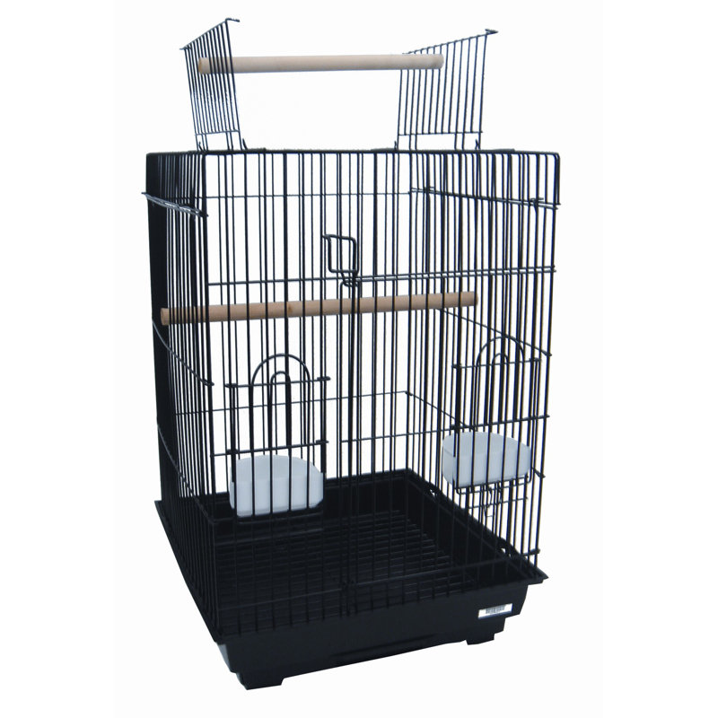 Cage à oiseau avec support, Noir