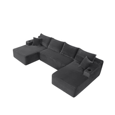 Compression Cloud Sectionals, 134 Inch Plush Modern Sofa For Home