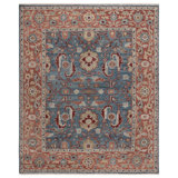 Samarkand 128 Area Rug In Turquoise / Rust