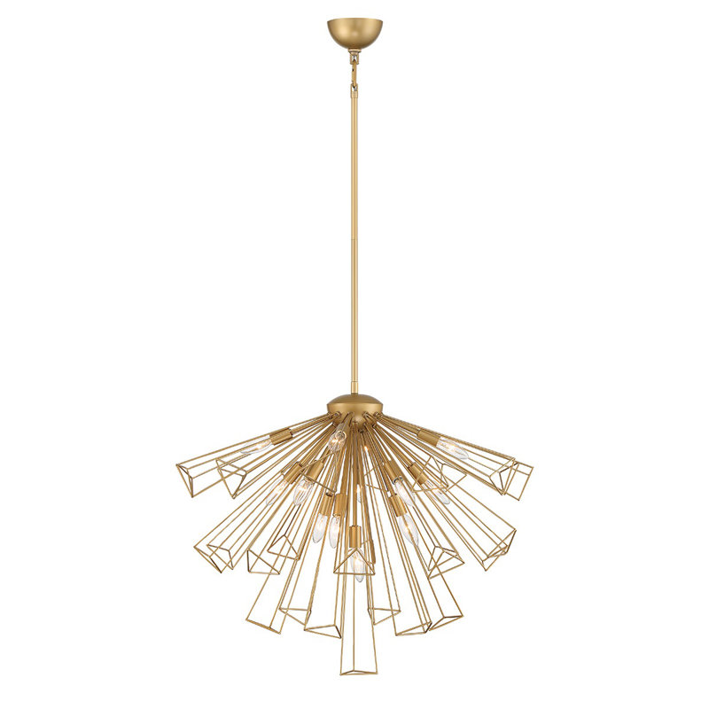 Lustre 13 lumières Dendelio, Doré