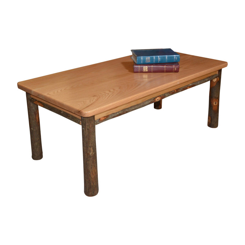 Table basse Keystone Amish Co. en hickory en bois massif, finition naturelle, Finition naturelle