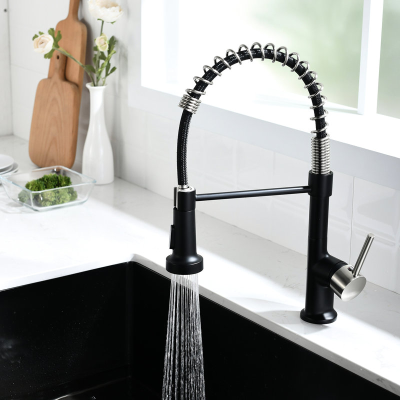 Robinet d'évier de cuisine moderne avec cartouche rétractable en céramique, débit d'eau stable et température commerciale, sans fuites, cartouche