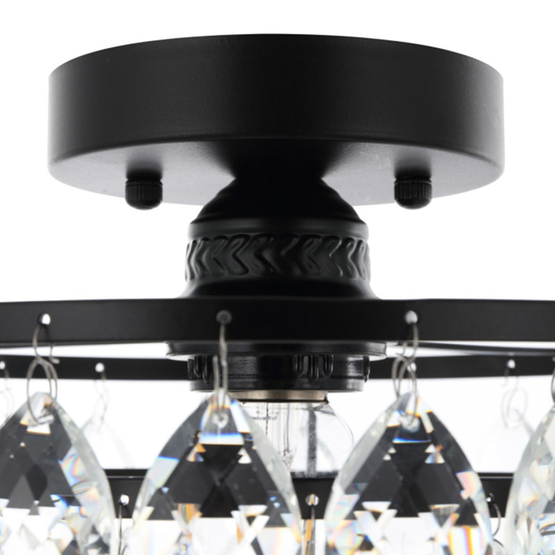 Aerolynn Crystal Flush Mount, Black