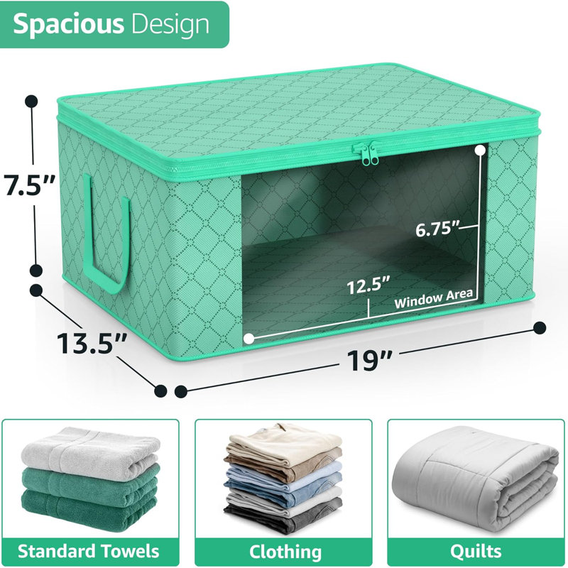 Sorbus Foldable Storage Fabric Cube Bin Bag Organizers, 1-Piece, Teal