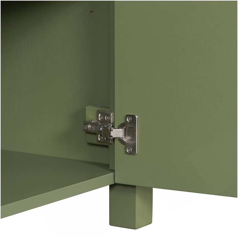 Organisateur de meuble-lavabo 36 po avec lavabo en céramique, ensemble d'armoire de rangement, vert olive
