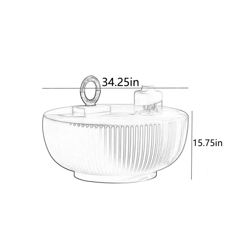 Round advanced creative multi-functional tea table, 15.75" H x 34.25" L x 34.25" W