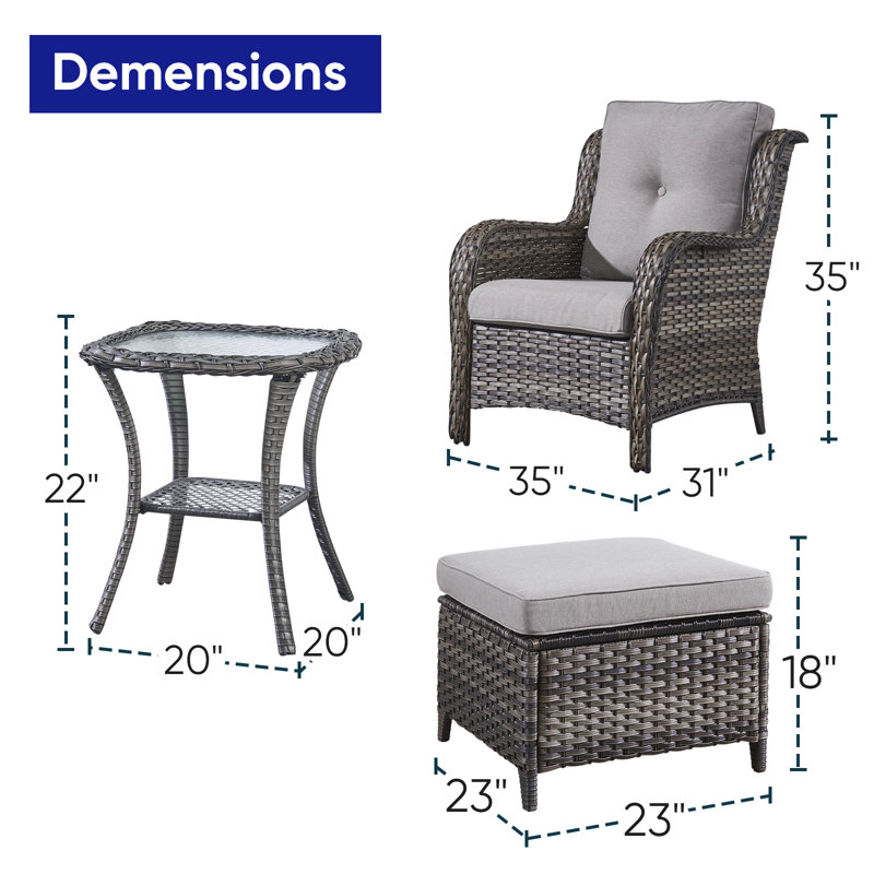 Ensemble de conversation à assise profonde et coussins 5 pièces Carolina, gris