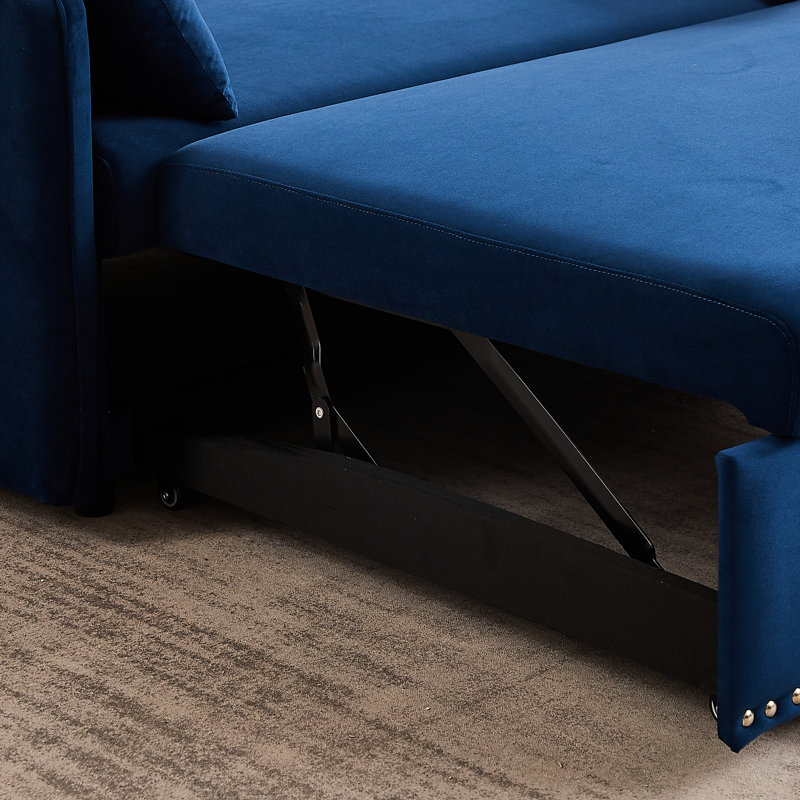 Lit escamotable confortable avec housse en velours, réglable pour la fonction 2 sièges de la chambre à coucher, rembourrage en mousse, port
