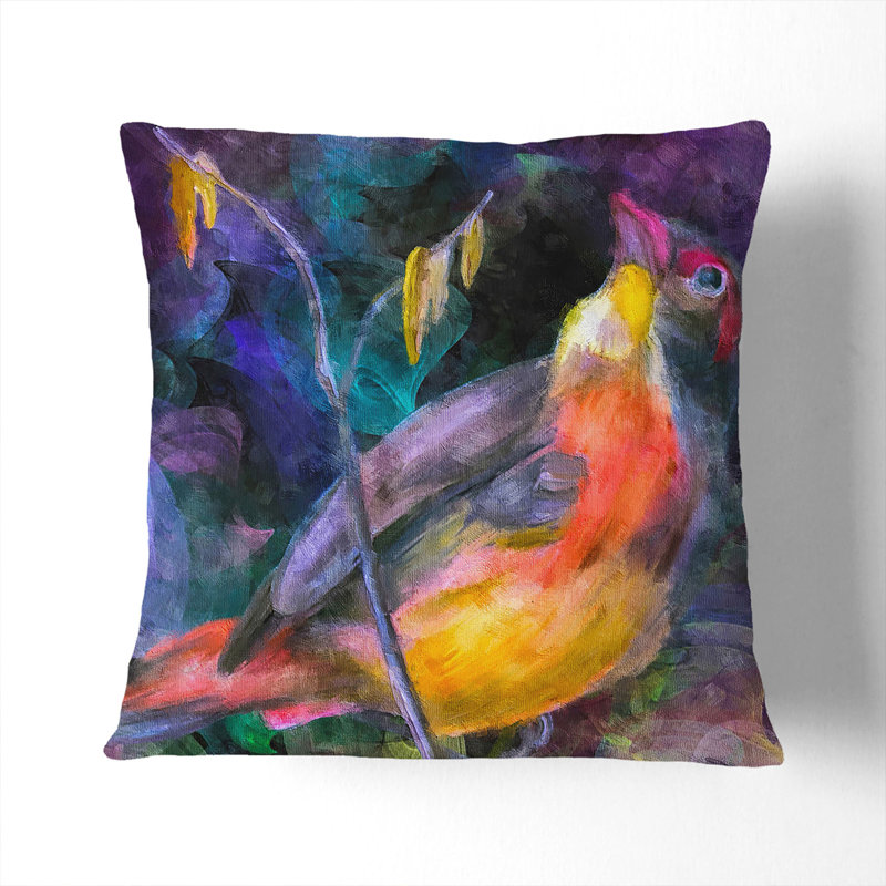 Colourful Bird Scatter Cushion, 55cm H x 55cm W x 20cm D