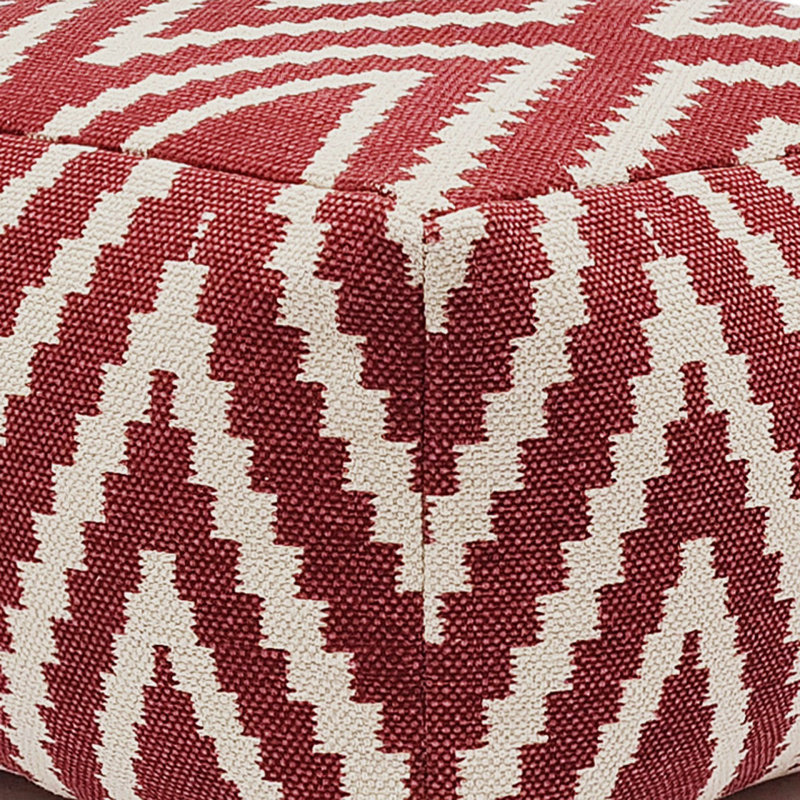 Darrion 55cm Wide Pouf Ottoman, Red