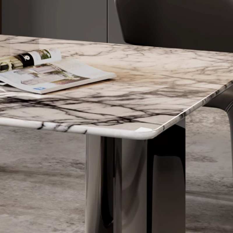 Faux Marble Top Dining Table, 39.37" W x 86.61" L