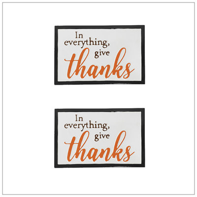 Set Of 2, 16X10.5" Thanks Wall Sign, Wall Art Decor For Harvest Festival Fall Festival & Thanksgiving Table Decorations