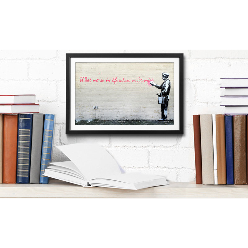 Streetart No.17 by Banksy - Single Picture Frame Print, 44cm H x 64cm W x 2.2cm D