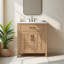 Meuble-lavabo moderne 30 po, meuble-lavabo à grain de bois naturel avec lavabo simple et tablette réglable
