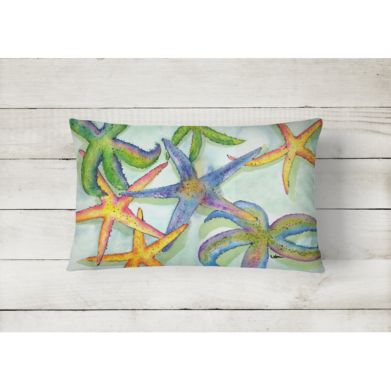 Starfish Outdoor Reversible Throw Pillow