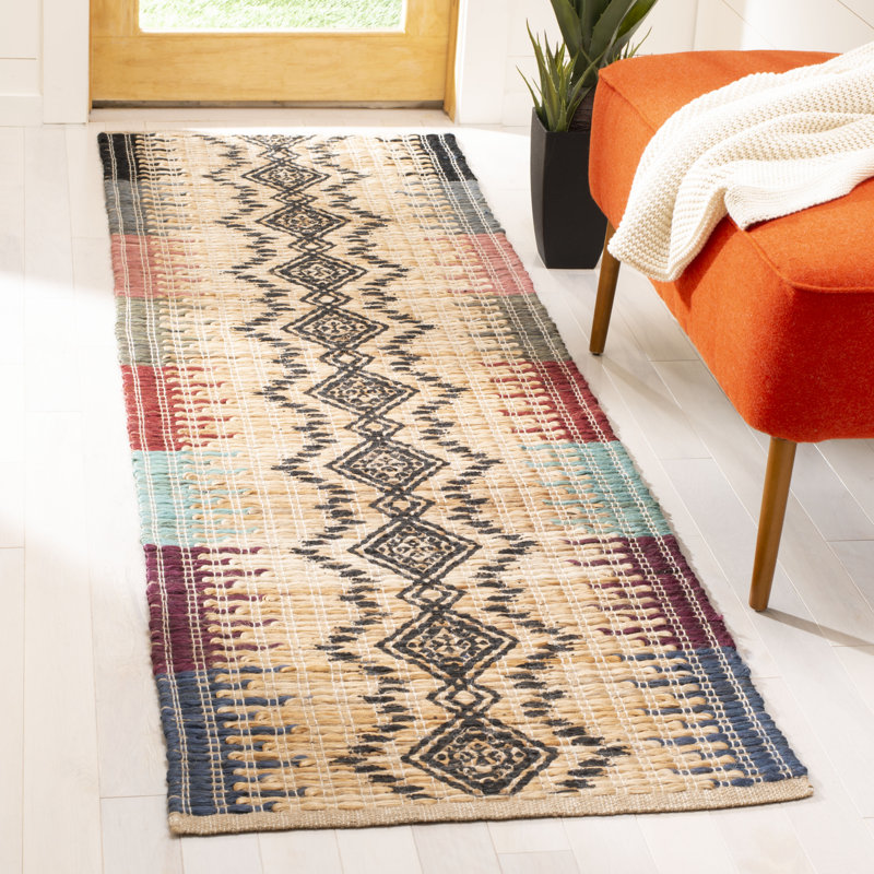 Arria Hand Woven Jute, Cotton Southwestern Rug, Runner 2'3" x 8'