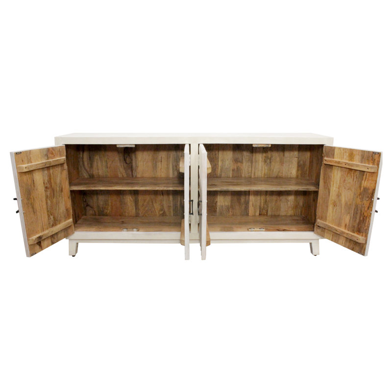 Bayside 4-door Sideboard In Ivory On Solid Wood