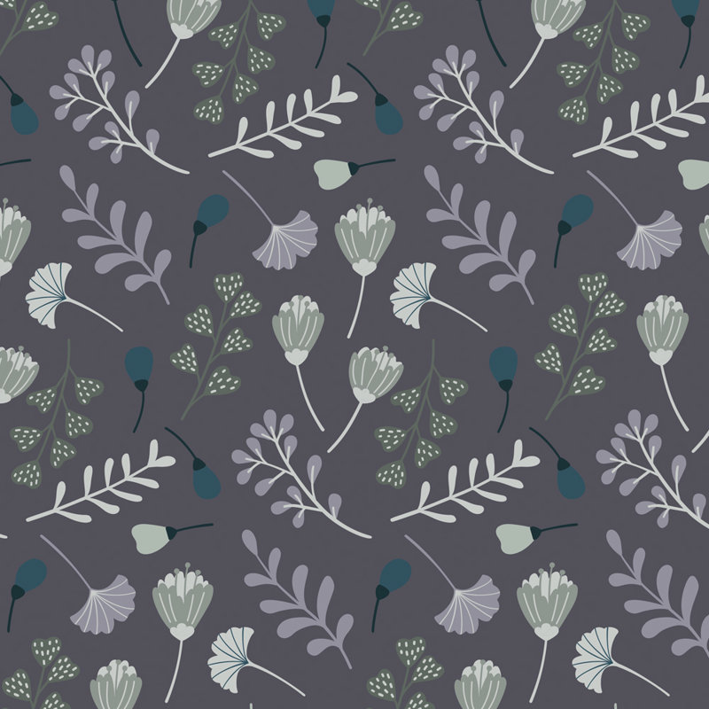 Tissu Meter Jeanne couleur 01, Gris / mauve / vert