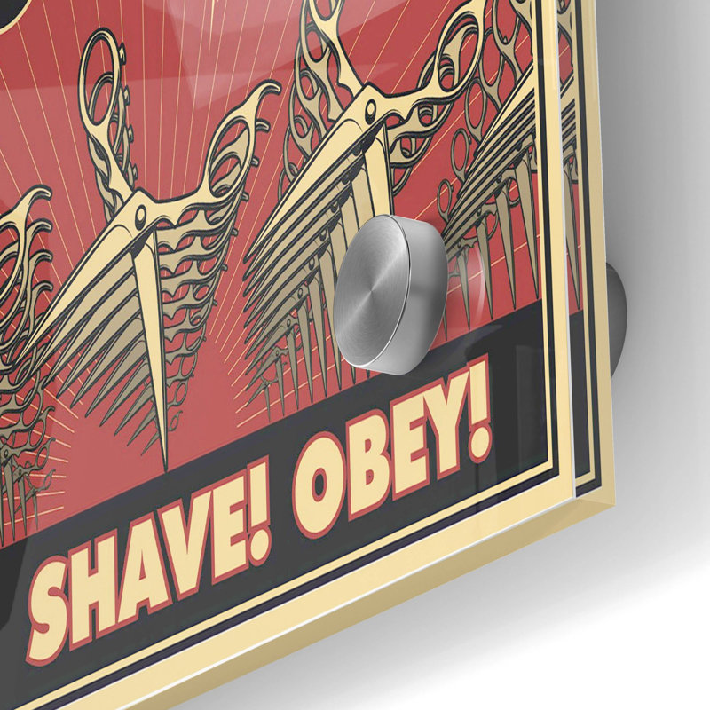 Art mural en verre acrylique «Barbershop» Ivy Bronx, 12 po x 16 po, H 24 po x l 36 po x P 0,2 po