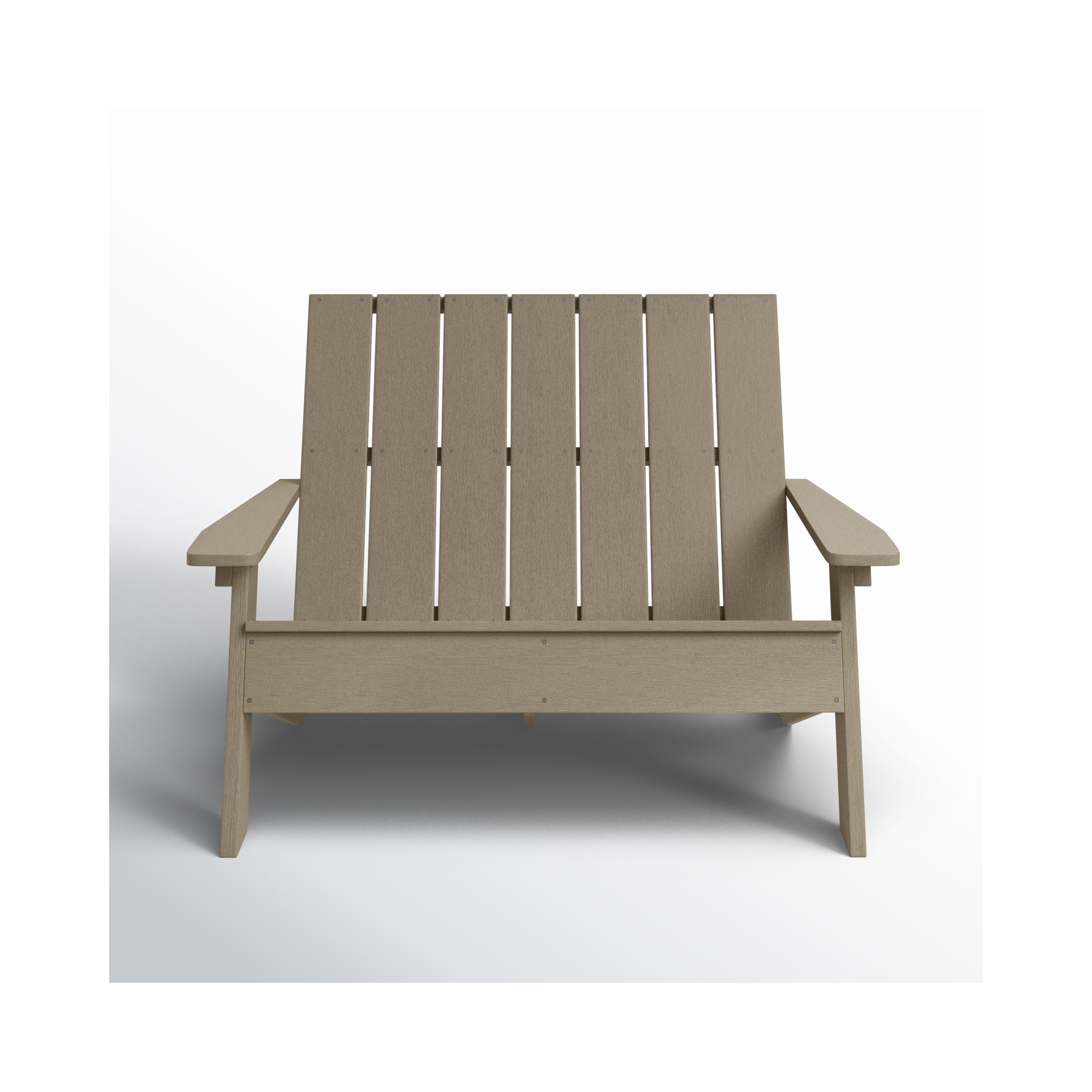 Byrnes Recycled Plastic Double Adirondack Loveseat, Woodland Brown