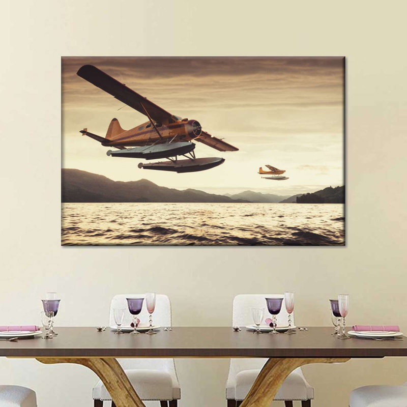 Propeller Float Planes sur impression sur toile, H 16 po x l 24 po x P 1,25 po