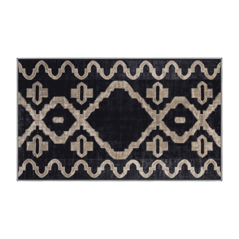 Machine Washable Purple Area Rug, Runner 2' x 4'
