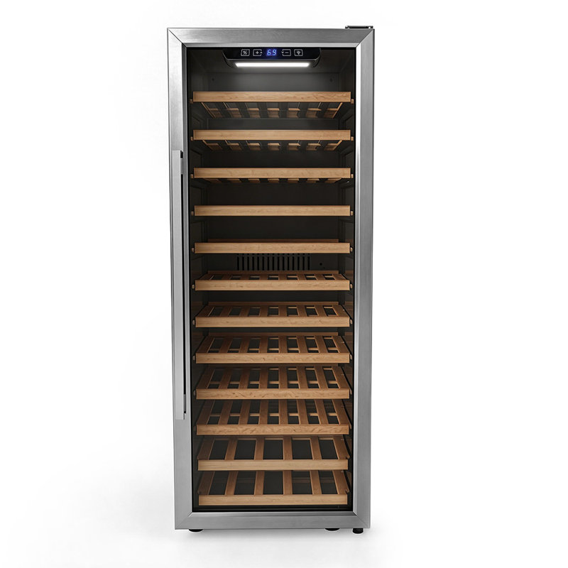 7 pieds cubes Refroidisseur à vin 80 bouteilles autoportant 80 bouteilles à une zone avec 12 tablettes en bois