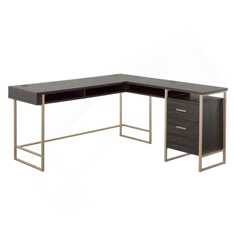 Bureau en L, finition noire