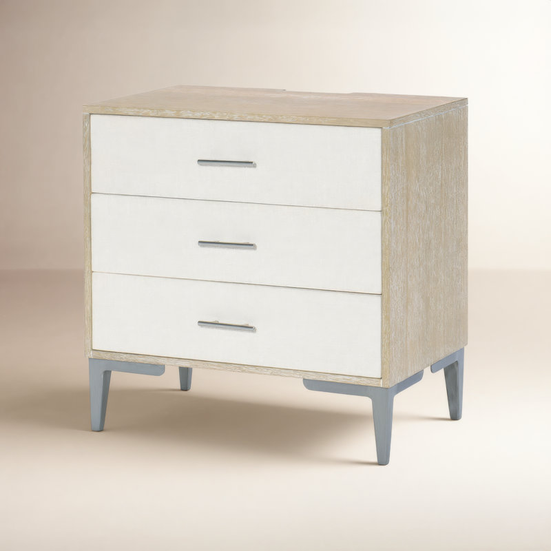 Table de chevet 3 tiroirs blanche Darton