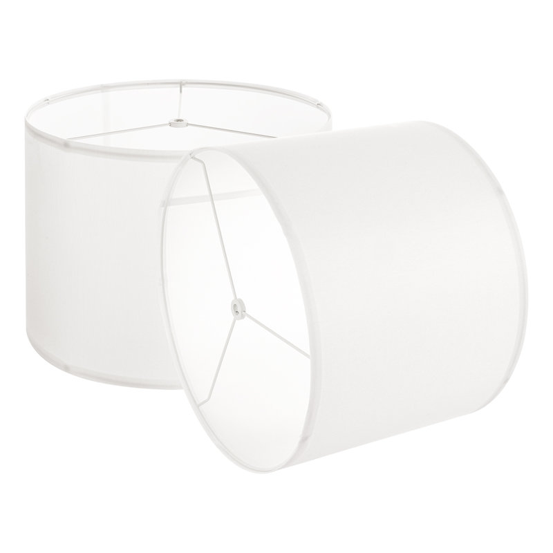 Abat-jour tambour 2 pièces sans abat-jour, Blanc cassé, H 13 po x l 13 po x P 10 po