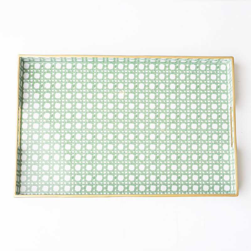 Plateau de coiffeuse Green Cane, L 15,75 po x P 1,25 po x H 10,25 po, Vert