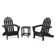 Classic Folding Adirondack 3-Piece Set with Long Island 18" Side Table