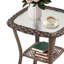 Table d'appoint d'extérieur en osier, petite table de bout carrée en rotin pour terrasse