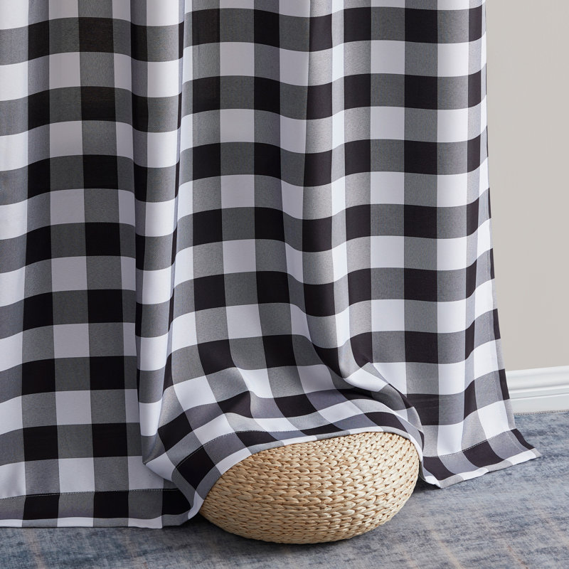 Fallbrook Polyester Light Filtering Curtain, Black, 54" W x 84" L