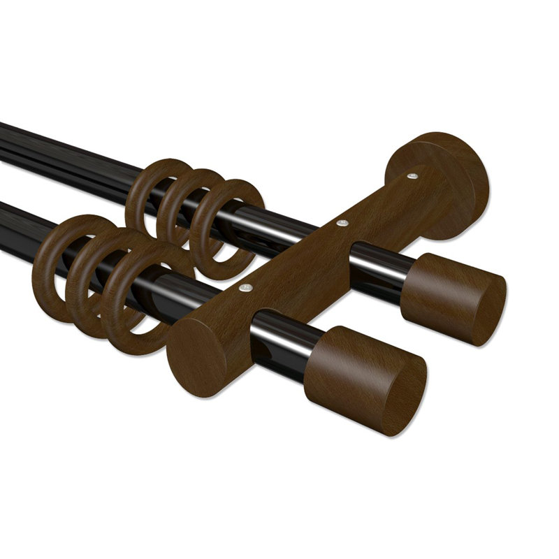 Edgartown Adjustable 2cm Double Curtain Pole, 5cm H x 320cm W x 18cm D