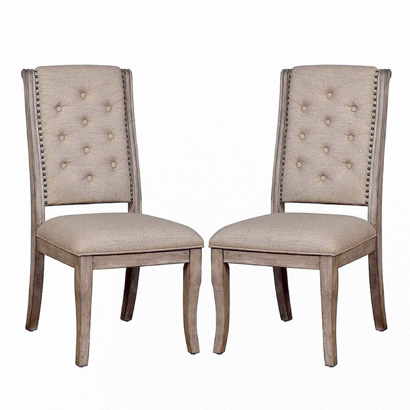 Ensemble de 2 chaises d'appoint rembourrées beiges