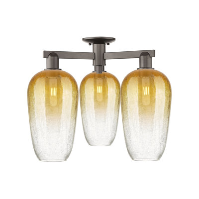 Brookhaven Flute - 3 Light Semi-Flush Mount