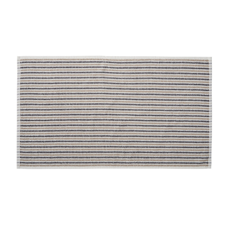 Rice Weave Stripe Cotton Bath Towel, Grey