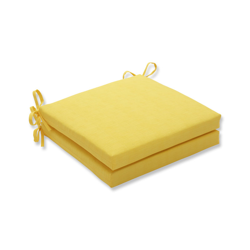Outdoor 3'' Dining Chair Cushion, Yellow T-Spun Polyester