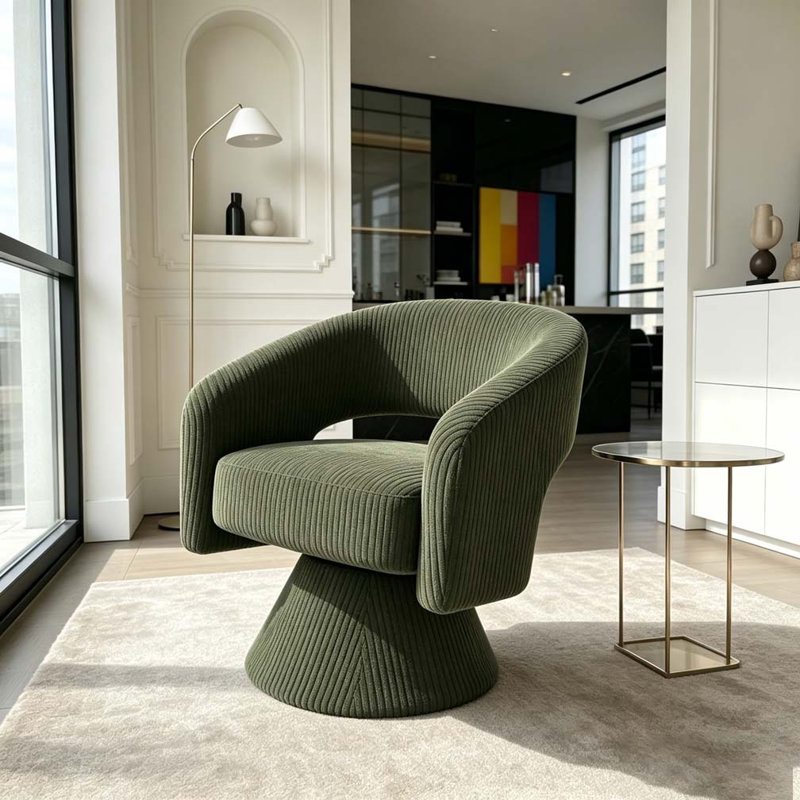 Fauteuil demi-tonneau, fauteuil d'appoint pivotant
