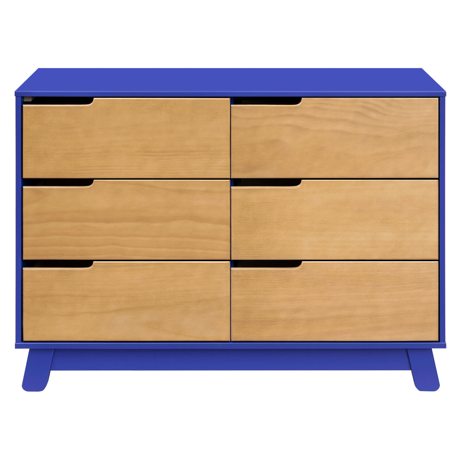 Hudson 6 Drawer 48" W Double Dresser, Cobalt/Honey