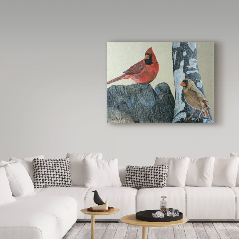 Impression sur toile tendue Armstrong «Two Cardinals», H 14 po x l 19 po x P 2 po