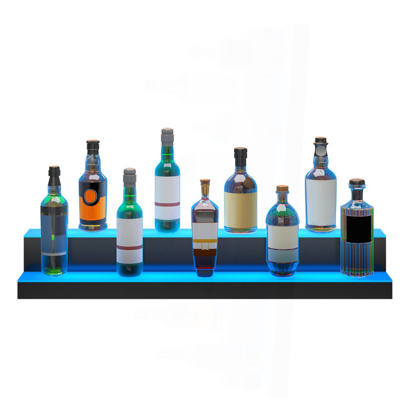 Tablette de présentation de bouteilles de boissons alcoolisées à DEL avec contrôle des radiofréquences et des applications 40 po en 2 étapes