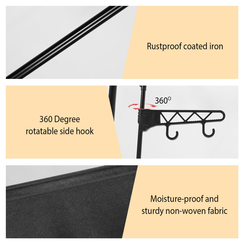 Black Heavy Duty Metal Garment Rack with Storage Shelves