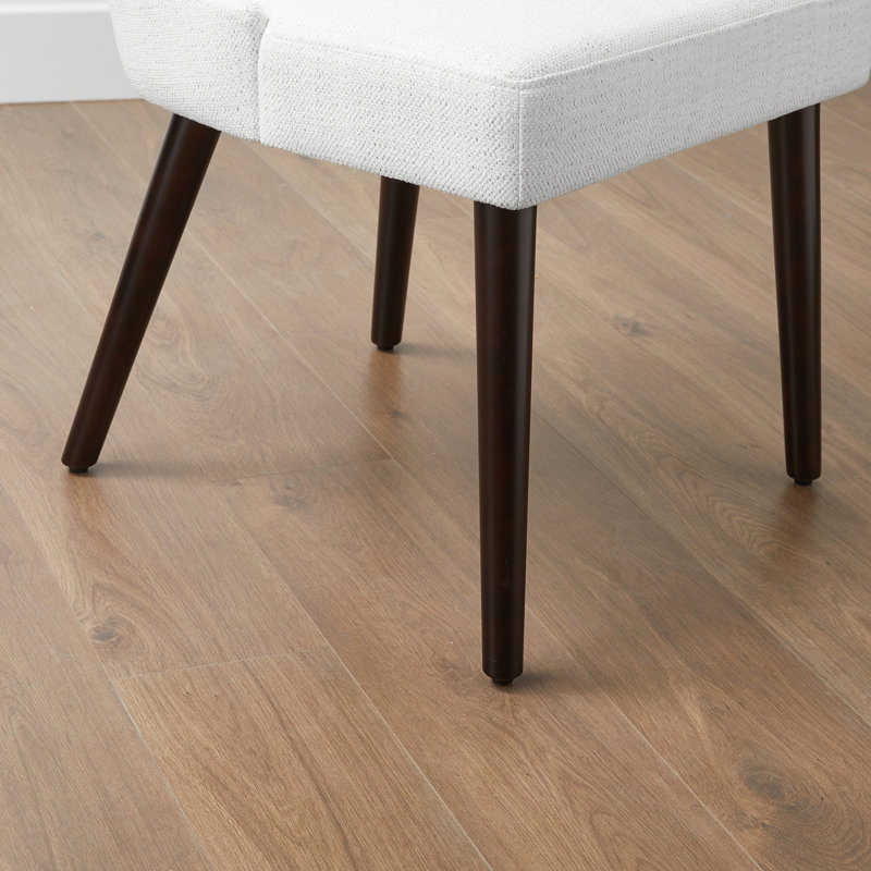 Chaise d'appoint rembourrée en bois massif Bremment, Blanc