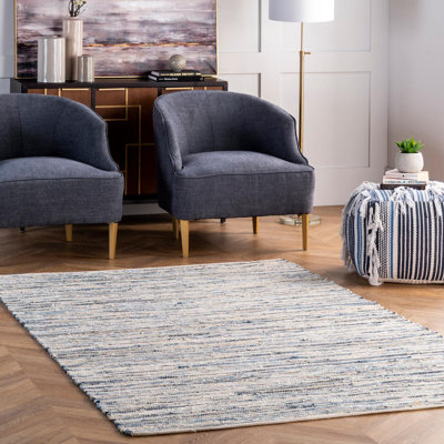 Striped Cotton Hand Woven Area Rug