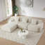 Canapé modulaire en forme de L de 113 pouces, revêtement en velours côtelé, canapé 3 places surdimensionné avec assise profonde et repose-pieds mobile - non assemblé-652426725