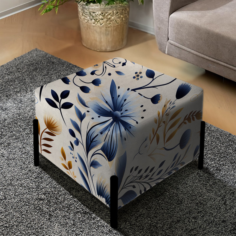 Marzulli - Repose-pieds carré floral