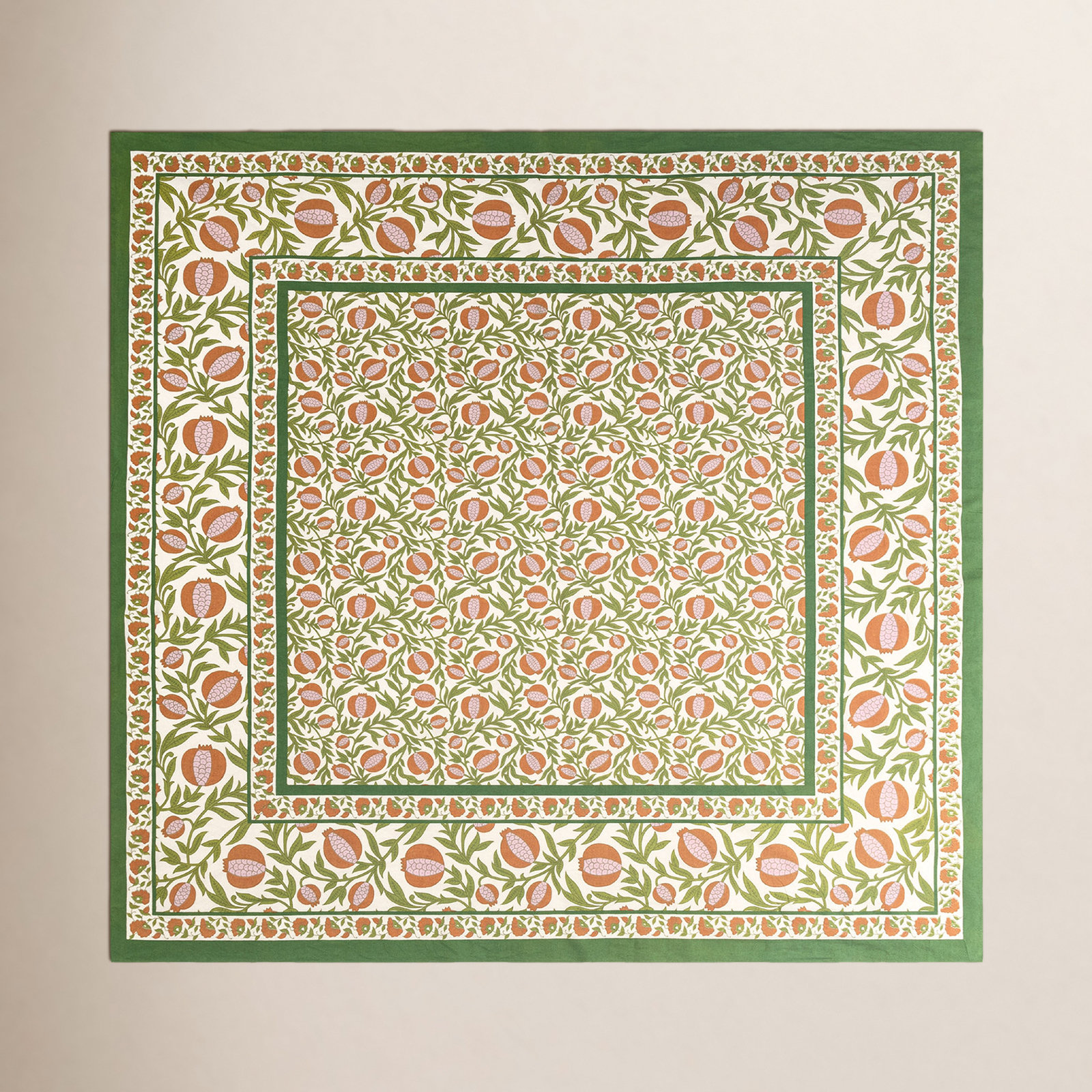 Williston Floral Easter Tablecloth, Orange/Green