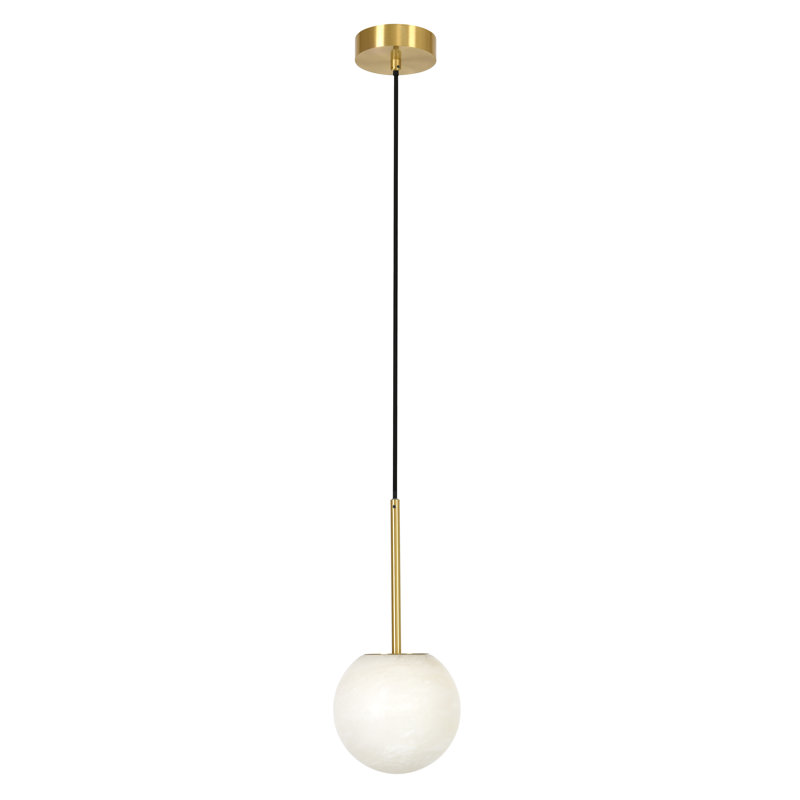 Mini-luminaire suspendu moderne en laiton satiné 6 po Lucent, Laiton, H 70,87 po x l 6,3 po x P 6,3 po